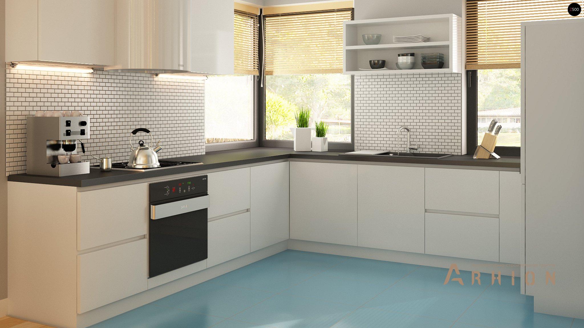 5. Проект одноэтажного дома в современном стиле с четырехскатной, Z24 GL, площадью - 141 кв c терассой, гаражом